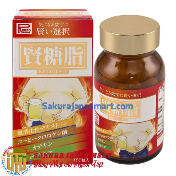 Viên uống giảm mỡ bụng, hỗ trợ điều trị tiểu đường Ribeto Shoji Takasi Kentoushi 180 viên